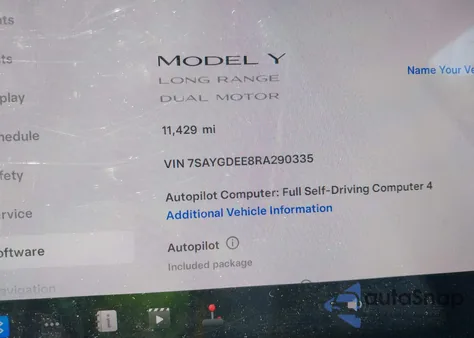 2024 Tesla Model Y Long Range Dual Motor All-Wheel Drive from USA, damaged, VIN 7SAYGDEE8RA290335